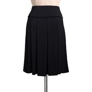 MODBe Black Stretchy Velvet Trim Band Pull On Skirt L